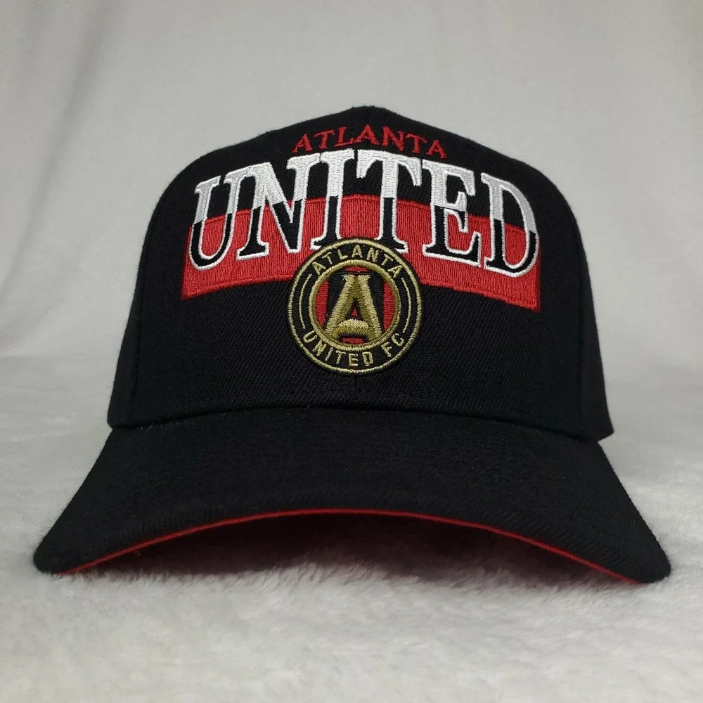 Atlanta United FC Mitchell & Ness MLS Pro Fit Snapback Hat Cap 3D Logo Black New